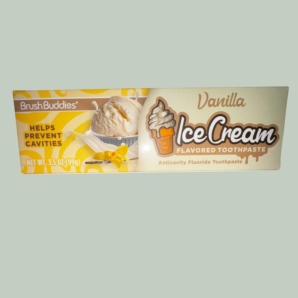 Brush Buddies Vanilla Ice Cream Toothpaste 3.5oz Anticavity Fluoride 88517